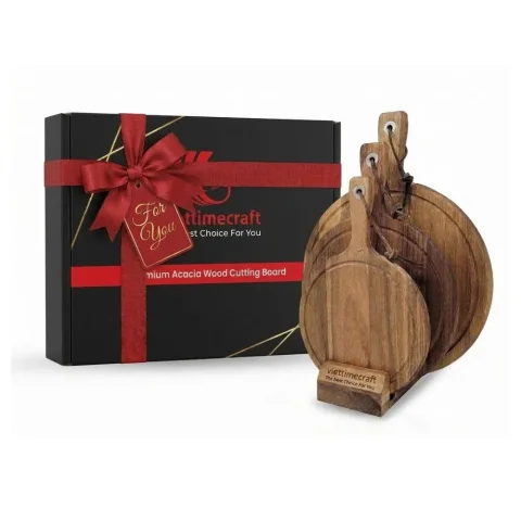 Acacia Wood Cutting Board With Juice Groove, Multifunctional Heavy Duty Chopping Board and Charcuterie Serving Tray