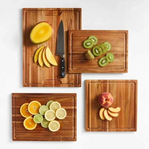 Round Premium Acacia Wood Cutting Board, Thick Wooden Chopping Block