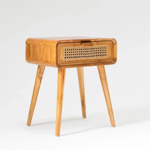 Rattan Export Wooden Bedside Table - REX-G0003