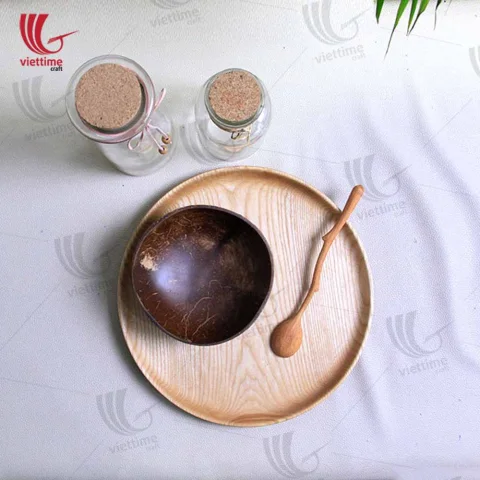 Rattan Export rotondo vassoio in legno per servire - REX-G005