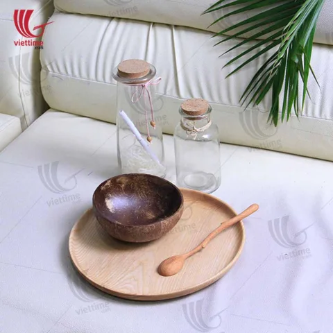 Round Wooden Tray For Serving Food
