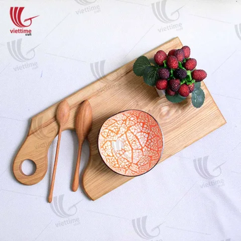 Rattan Export Nice Wooden Cutting Serving Board With Handle - REX-G008