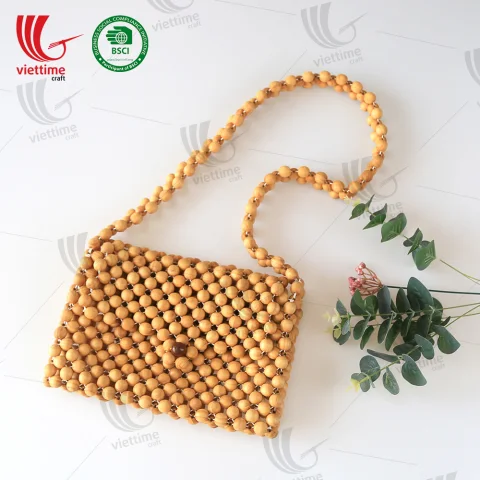 Rattan Export naturale legnoen Bead borsa all'ingrosso - REX-G016