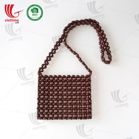 Natural Brown Wooden Bead Bag Wholesale