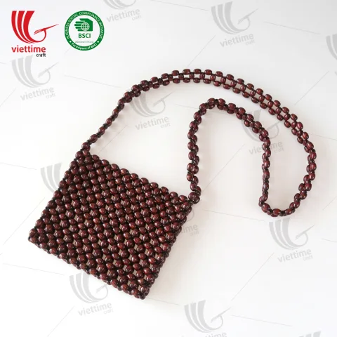 Natural Brown Wooden Bead Bag Wholesale