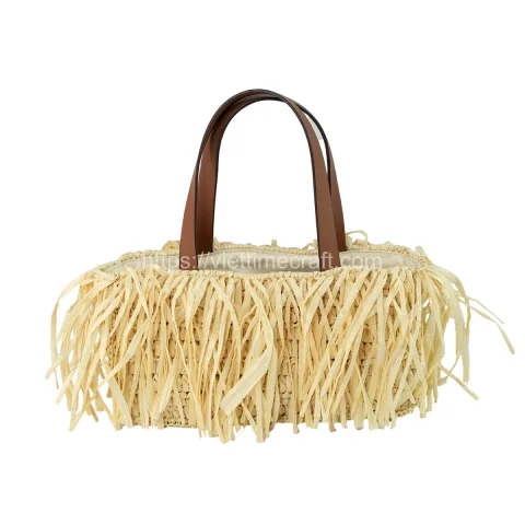 Rattan Export borla paja de papel bolso / bolso de playa de verano - REX-GI00015