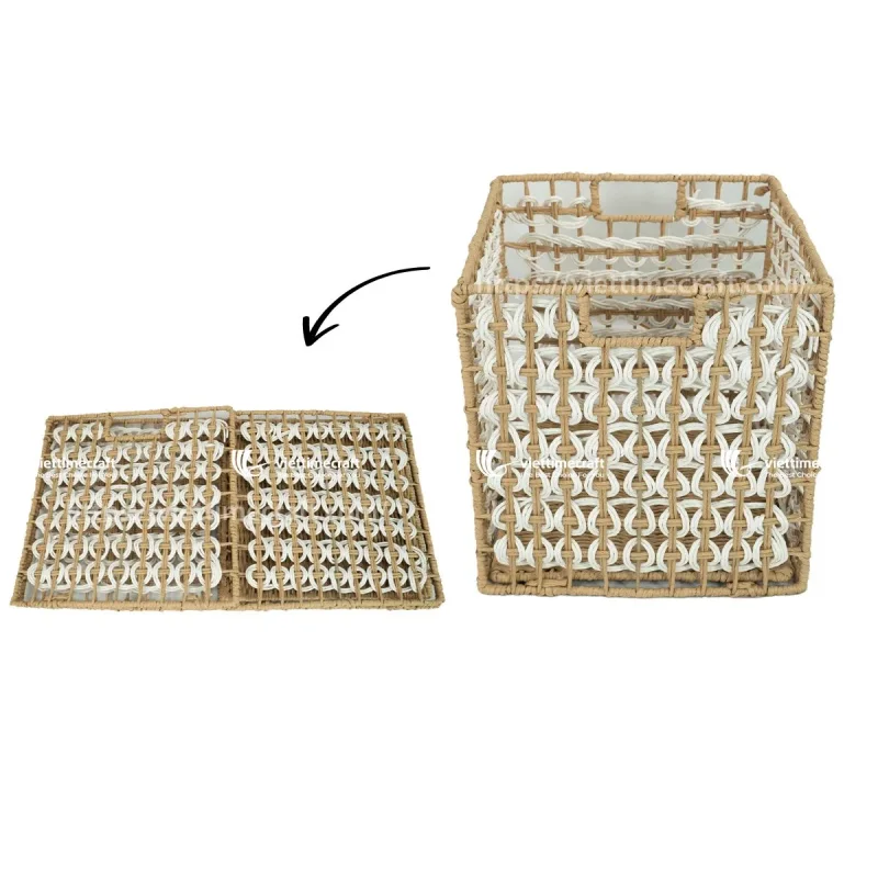 New Arrival Woven Foldable Straw Basket Home Decoration From Viettimecraft
