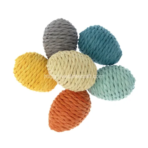 Rattan Export Recycled Paper Easter Eggs – 6-Pack Handmade Eco-Friendly Spring Ornaments - REX-GI00026