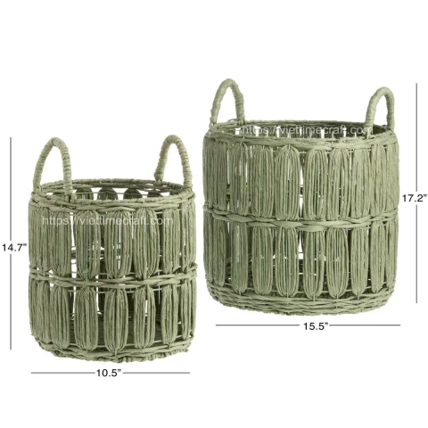 Straw Paper Rope Storage Basket, Recycled Paper Eco Organizer