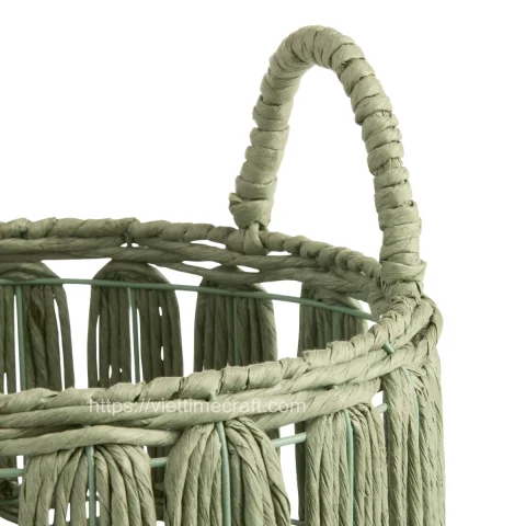 Straw Paper Rope Storage Basket, Recycled Paper Eco Organizer