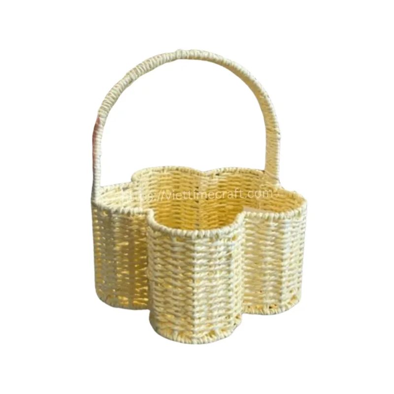 Flower Paper Rope Basket – Spring & Nursery Decor