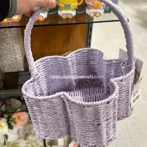 Flower Paper Rope Basket – Spring & Nursery Decor