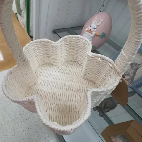 Flower Paper Rope Basket – Spring & Nursery Decor