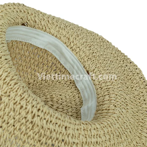 Best Seller Recycled Paper Rope Wide Brim Straw Hat Wholesale