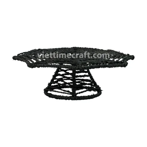 Rattan Export Black Twisted Paper Rope Spider Web Tray Handmade Halloween Decoration - REX-GI00037