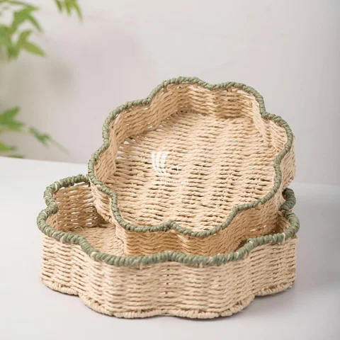 Cute Flower Tray made by Recycled Paper – Elegant Spring Home Decor Basket
