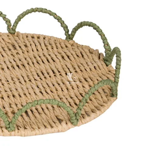 Cute Paper Flower Scallop Tray made by Recycled Paper – Elegant Spring Home Decor Basket
