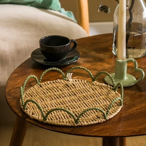 Cute Paper Flower Scallop Tray made by Recycled Paper – Elegant Spring Home Decor Basket