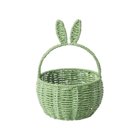 Funny Handmade Bunny Easter Woven Baskets with Sturdy Carry Handles