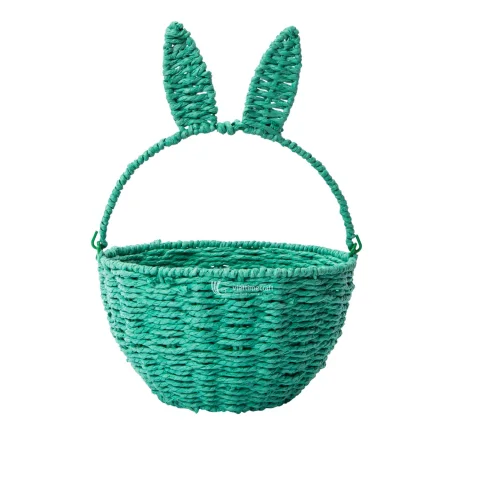 Funny Handmade Bunny Easter Woven Baskets with Sturdy Carry Handles