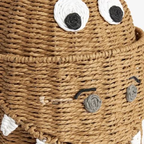 Playful Monster Nursery Organizer, Hand-Crafted Paper Rope Storage Hub for Sustainable Toy Tidying