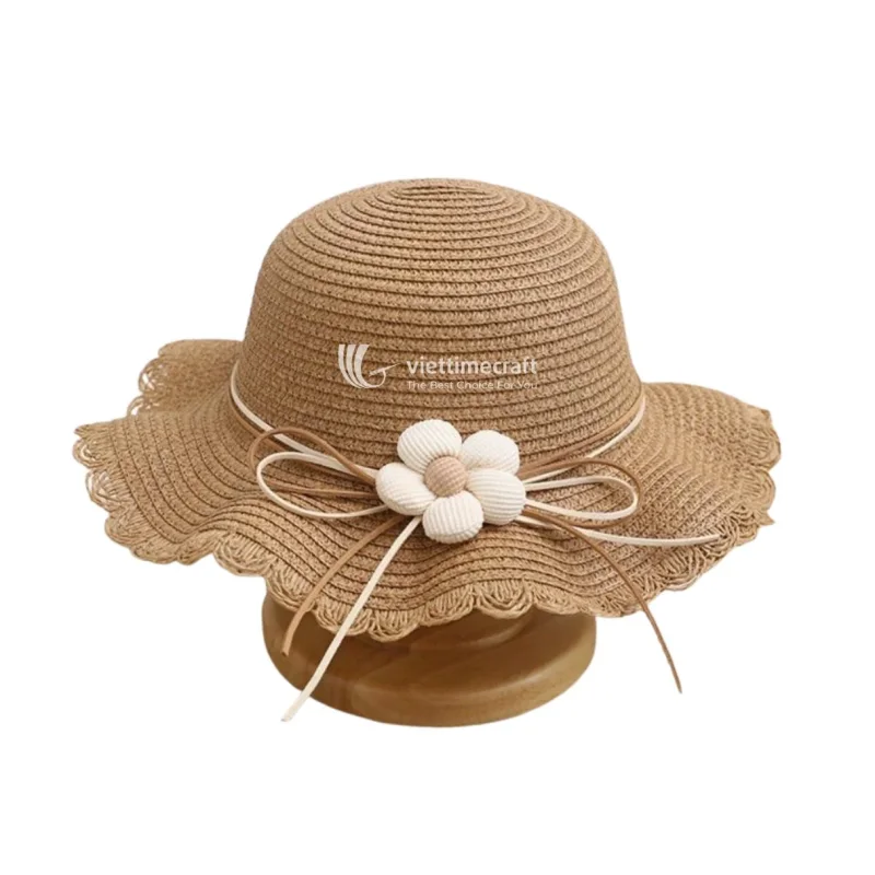 Hot-Trend Fashionable Kids Straw Hat, Paper Rope Bucket Hat for Girls