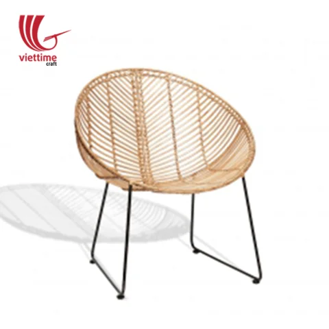 Rattan Export Natural Egg Rattan Armchair Metal Legs - REX-GMVTC025