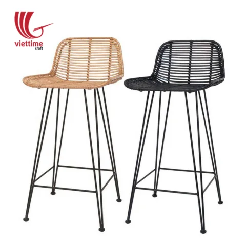 Woven Wicker Bar Stool Rattan Chair