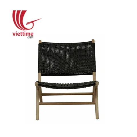 Black Outdoor Garden Rattan Bench Chair