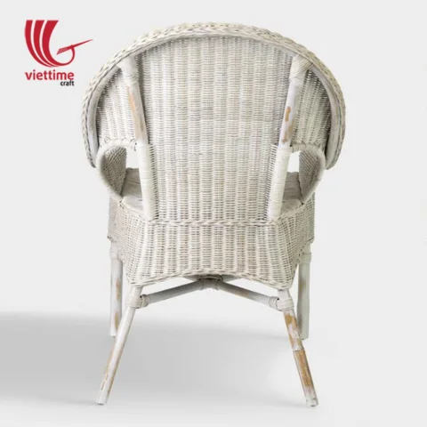 White Living Room Rattan Armchair