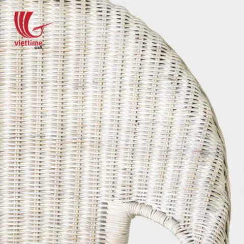 White Living Room Rattan Armchair