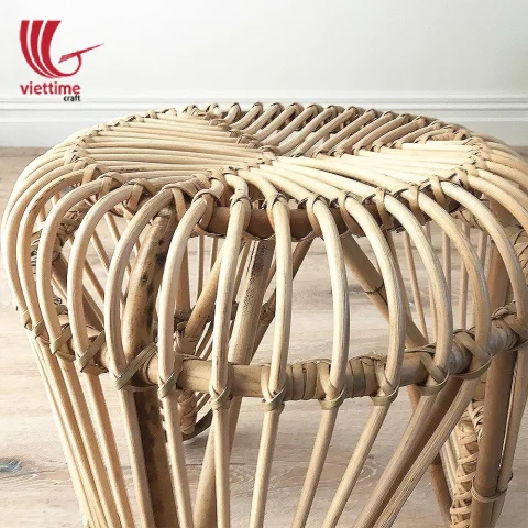 Natural Leaf Rattan Stool Chair