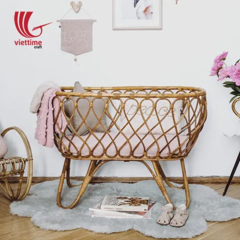 Beautiful Baby Children Rattan Cradle