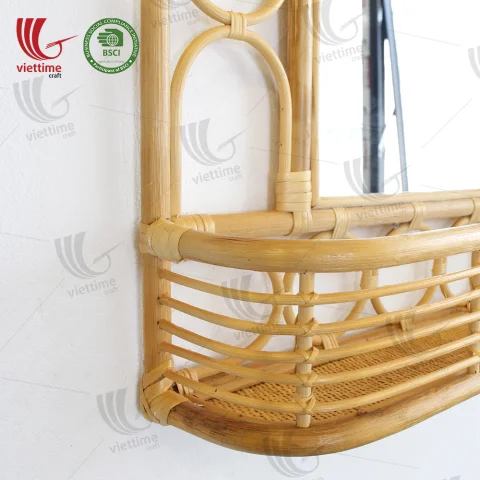 New Rattan Mirror With Shelf Wholesale