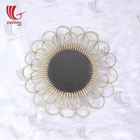 Rattan Export Flower Shape Rattan Mirrors Wholesale - REX-GMVTC082