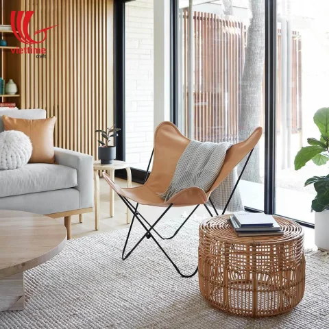 Round Rattan Side Table For Home