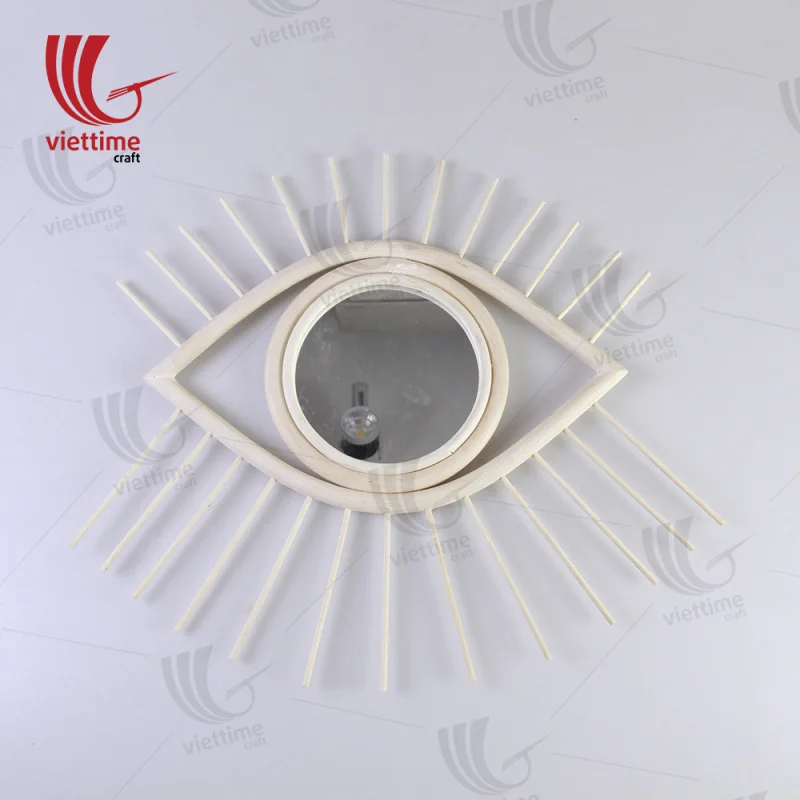 Beautiful Eye Shape Rattan Mirror