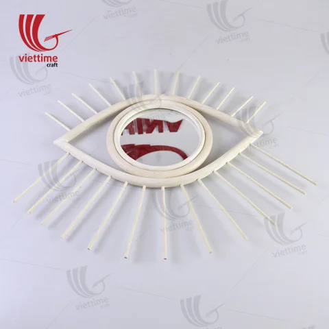 Beautiful Eye Shape Rattan Mirror