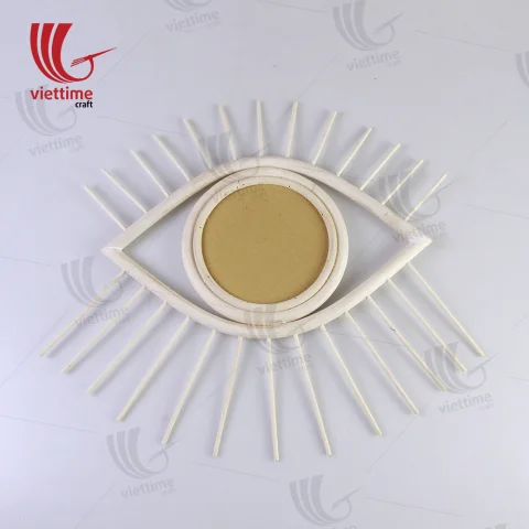 Beautiful Eye Shape Rattan Mirror