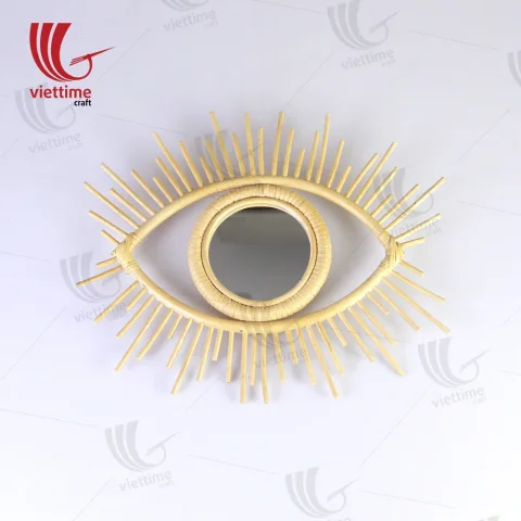 White Authentic Real Rattan Mirror Wholesale