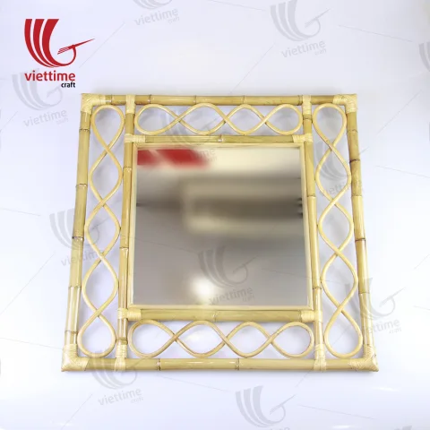 Rattan Export Antique Brown Rattan Wall Mirror Decorate - REX-GMVTC132