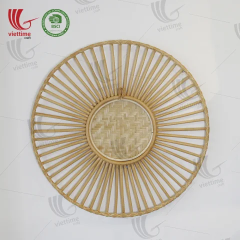 Woven Round Rattan Mirror Decor Wholesale