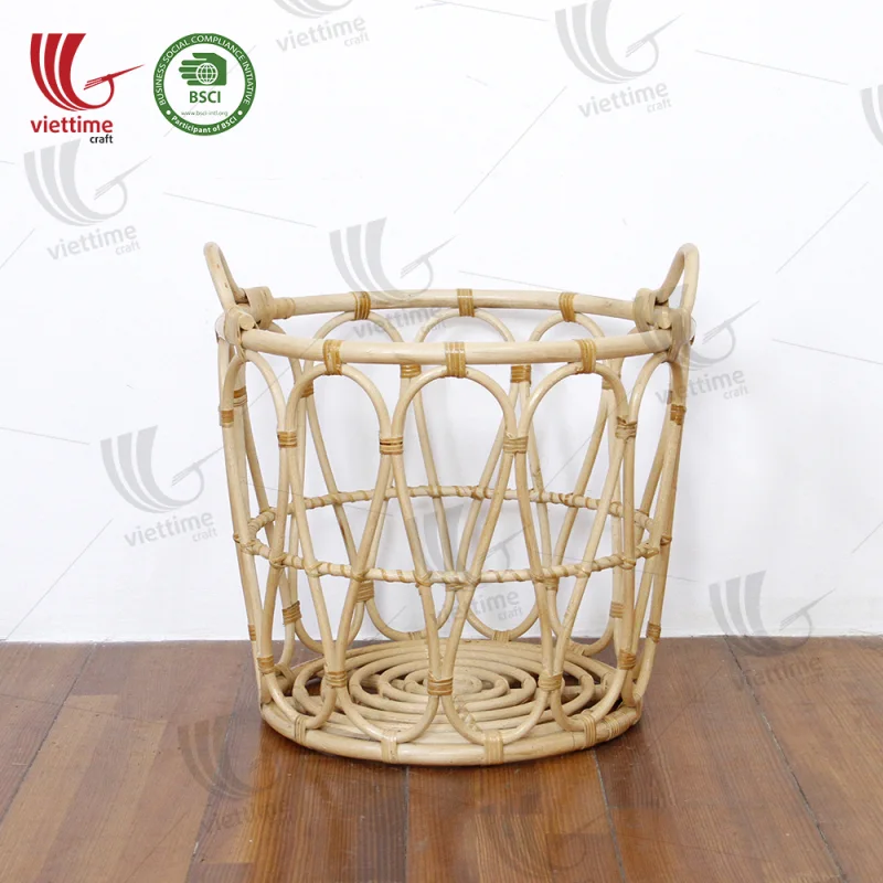 Open Woven Rattan Laundry Basket