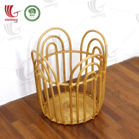 Open Handwoven Rattan Laundry Basket