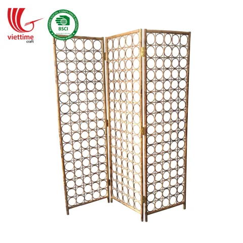 Rattan Folding Screen Room Divider