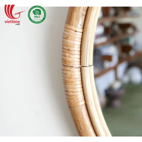 Vietnamese Rattan Mirror Decor Wall