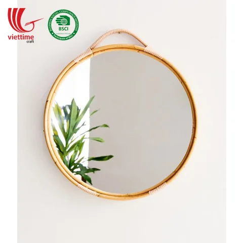 Rattan Export Simple Round Rattan Mirror Decor - REX-GMVTC3549821