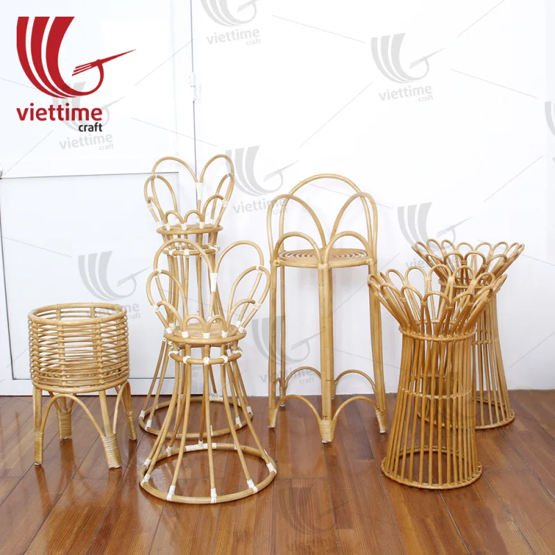 Collection Of Rattan Plant Stand