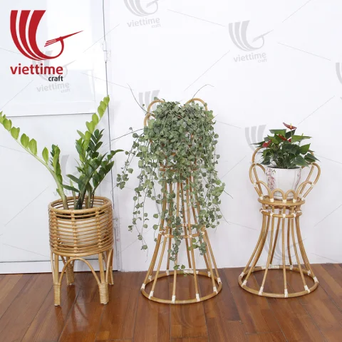 Collection Of Rattan Plant Stand