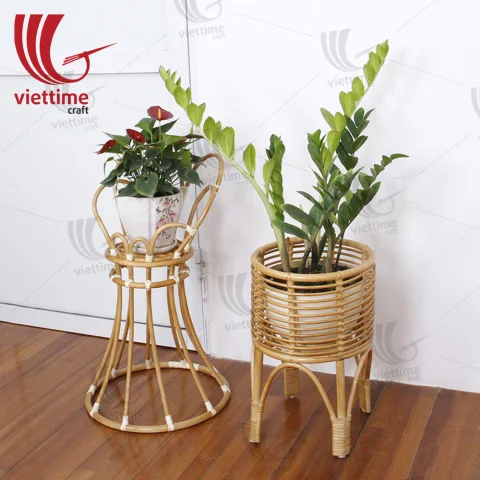 Collection Of Rattan Plant Stand